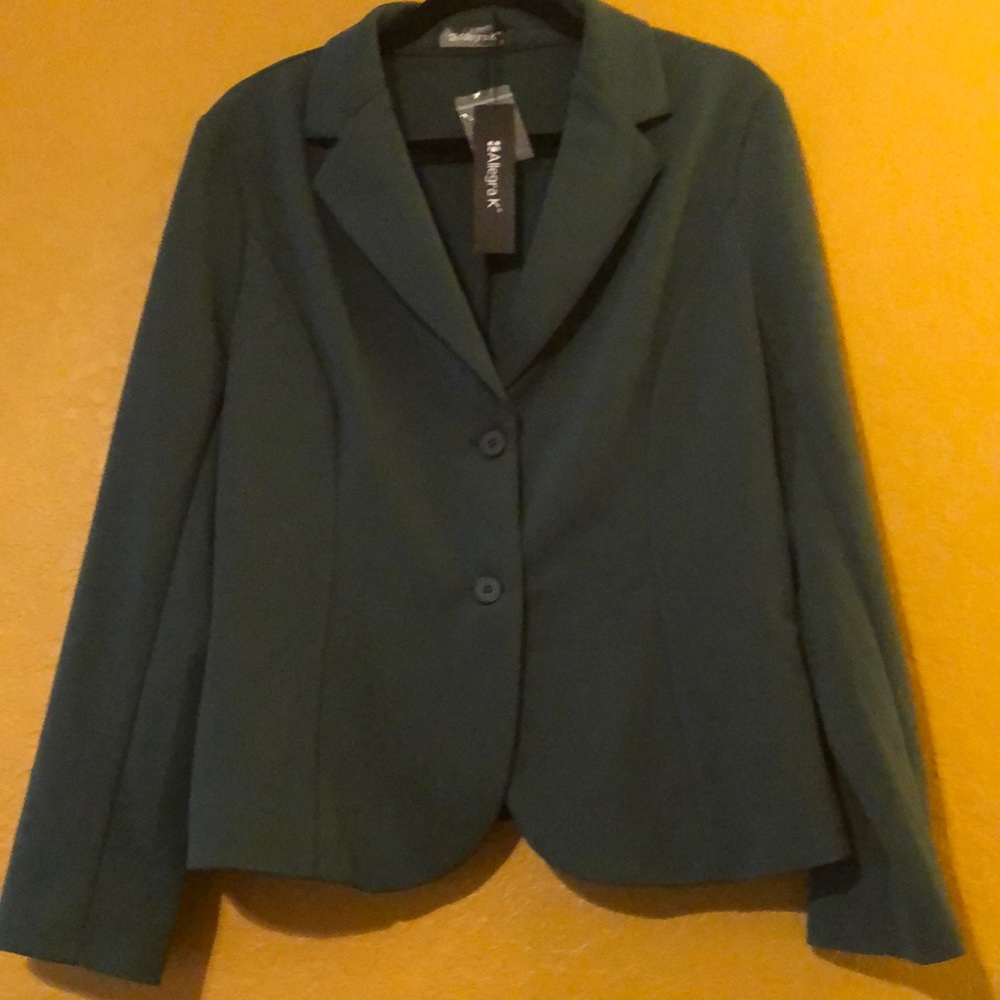 NWT GREEN BLAZER SIZE LARGE ALLEGRA K
